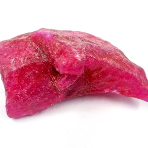 Red Ruby Rough 435  CT Dyed Opaque Crystal | Natural Raw Loose Ruby Gemstone | IGL Certified Stone 6OSF