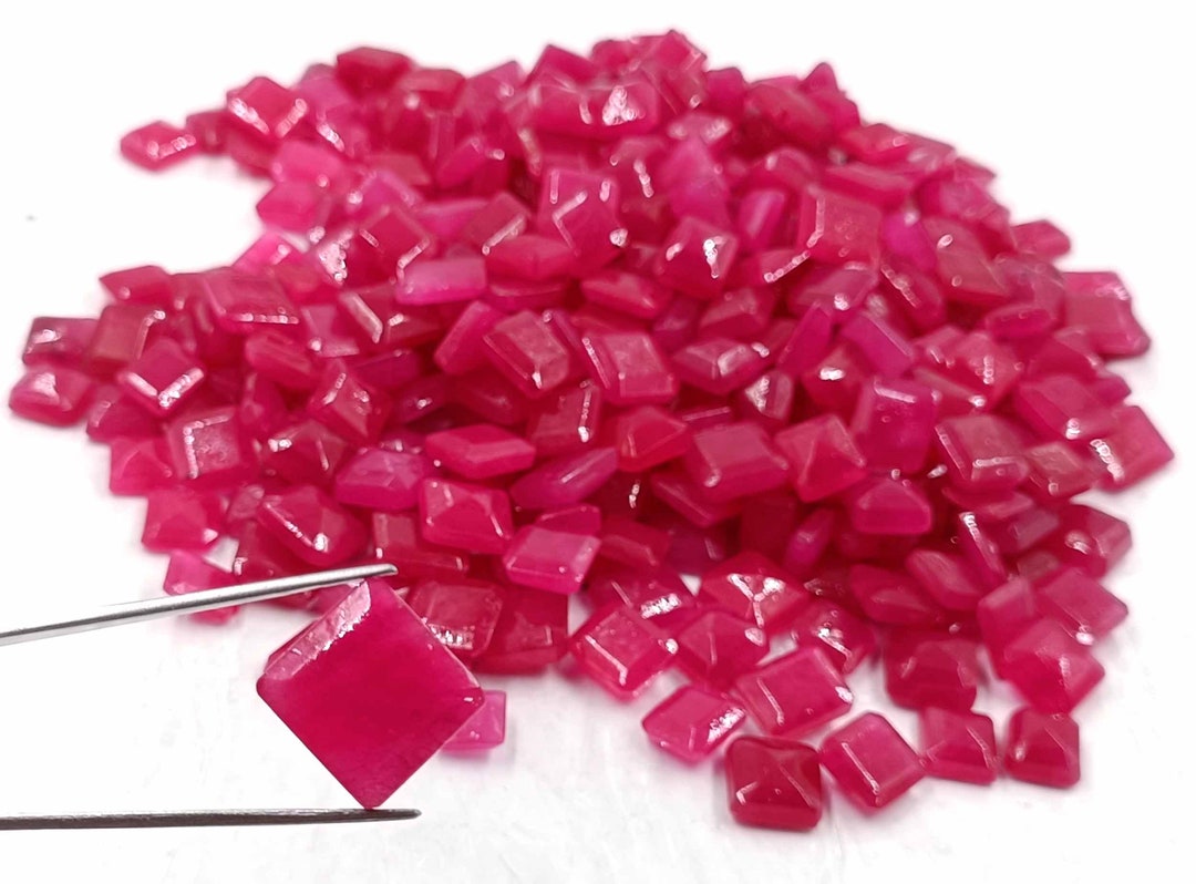 Ruby Lot Burma Pink Ruby Lot, 5000 Ct, Emerald Cut Loose Gemstones - Etsy