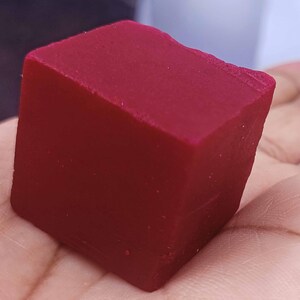 199.0 Ct IGL Certified Natural Cube Shape Red Ruby Dyed Rough Loose Opaque Gemstone 6GNA
