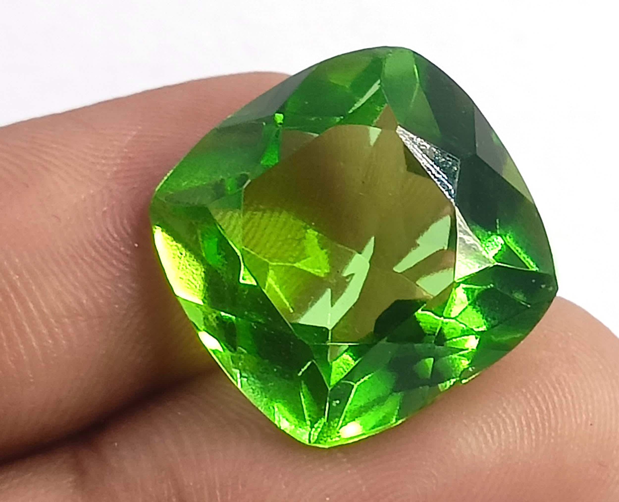 Natural Green Peridot 16.00 Ct Cushion Shape IGL Certified Gemstone ...