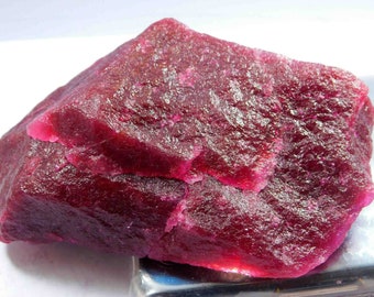 Ruby Raw Big Chunk Rough 1700 Ct Certified Natural Healing Uncut Shape Earth Mined Pigeon Blood Red Gemstone From Burma Rare Collection 5AKQ