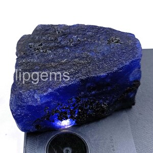 Amazing Natural Blue Sapphire Rough 520.00 Ct | Certified Uncut Gemstone from Africa | Large Collector’s Stone | Raw for Jewelry Making 5AJM