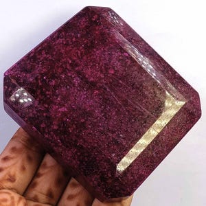 Opaque Red Ruby Emerald Shape Stone 1530.0 Ct Natural IGL Certified Loose Gemstone 6GNA