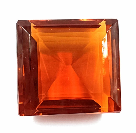 Pierre Citrine Taillée émeraude 93,10 Carats - Jaune, Création Labo
