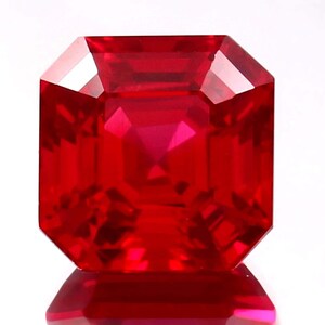 Natural Red Ruby 8.45 Ct | Certified Asscher Cut Mozambique Loose Gemstone | Rare Ruby for Custom Jewelry 29A