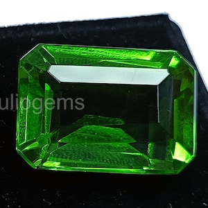 Best Green Peridot Semi-Transparent Stone 29.65 Ct Natural Faceted Emerald Cut Stone Certified Loose Gemstone From Pakistan 5LAR