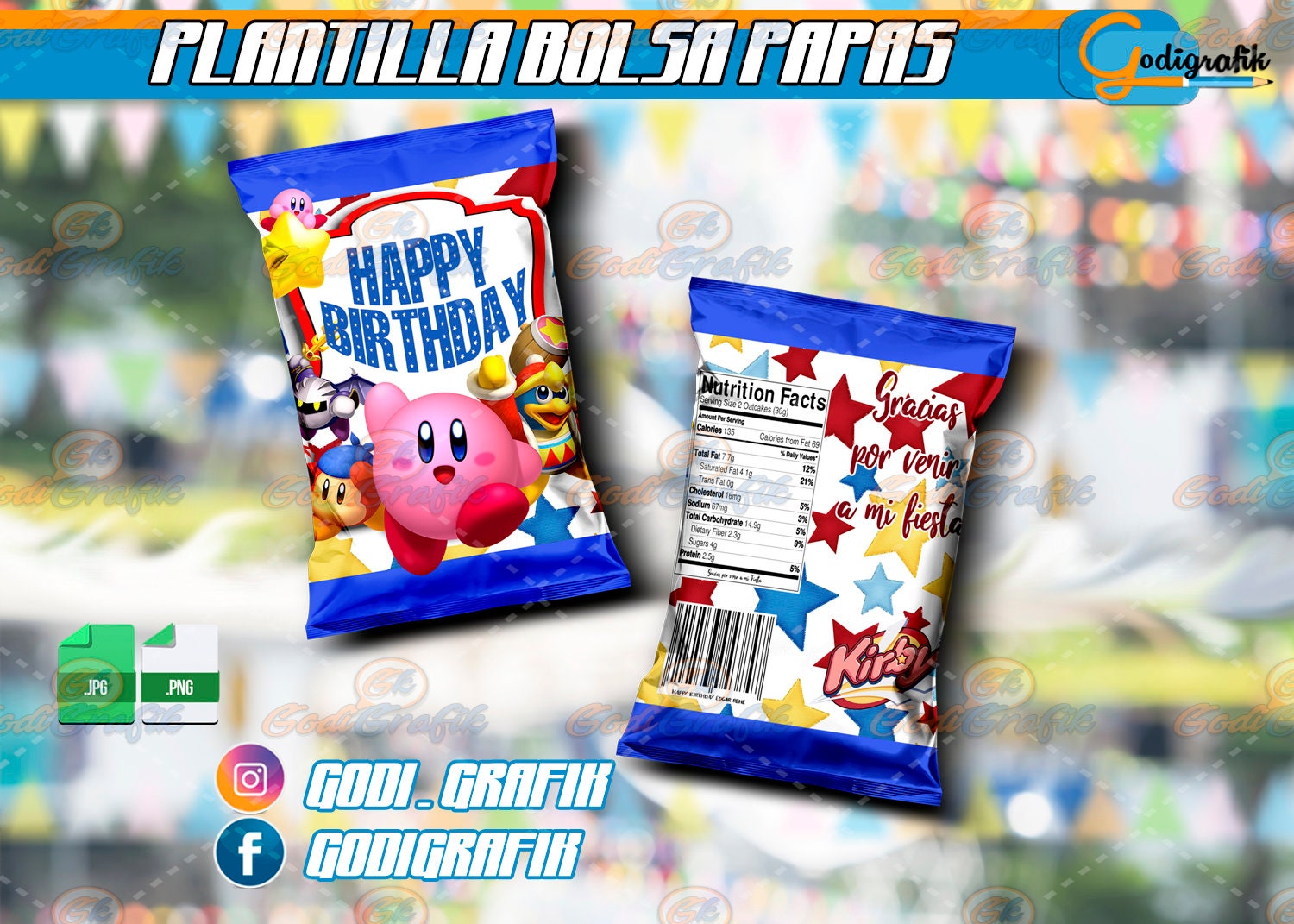 Kirby Chip Bags Kirby Birthday Kirby Party Favor Digital Etsy