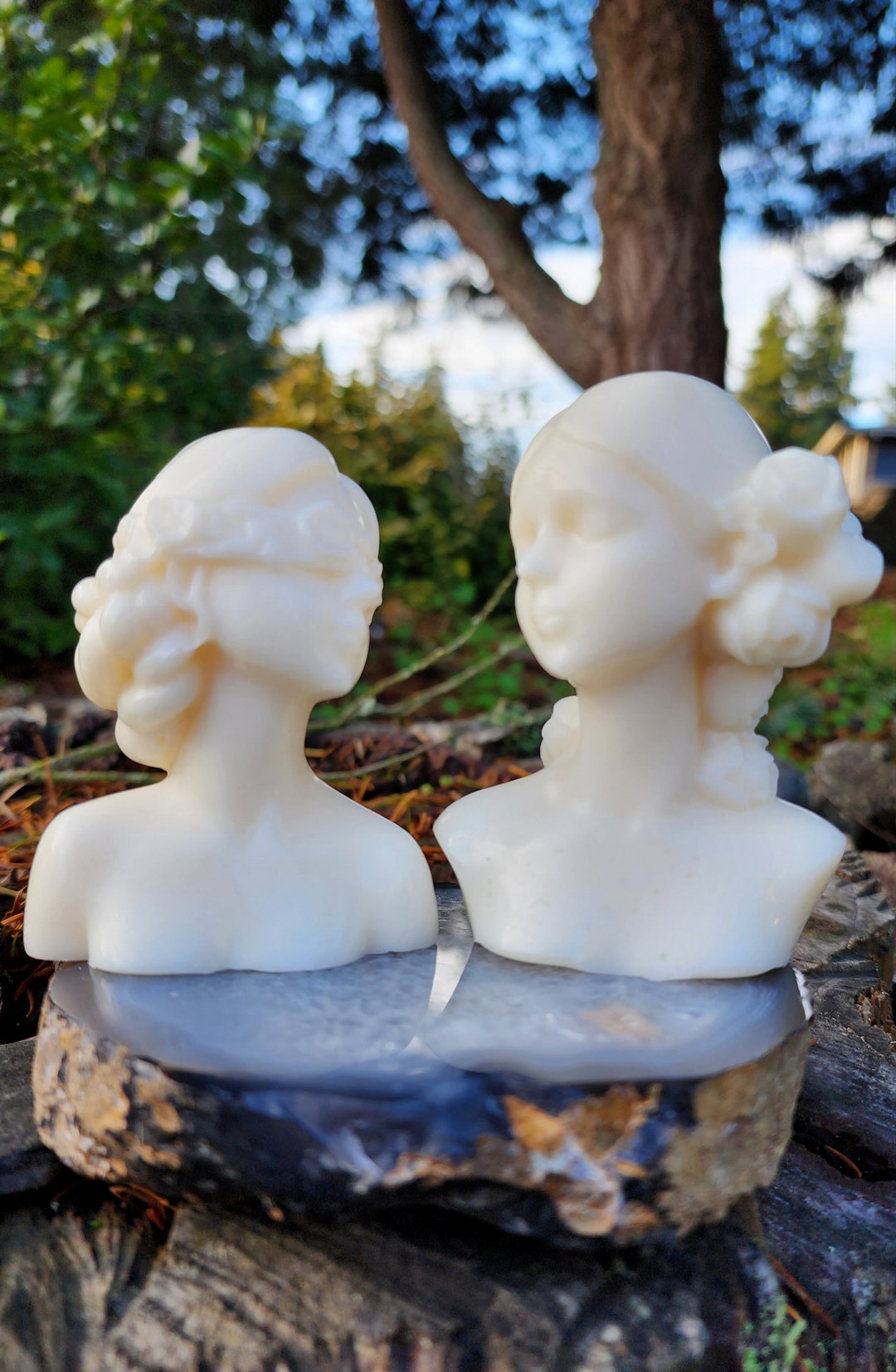 2 PK Blind Folded Girl Candle & Close Eyes Girl Flower Girl Etsy