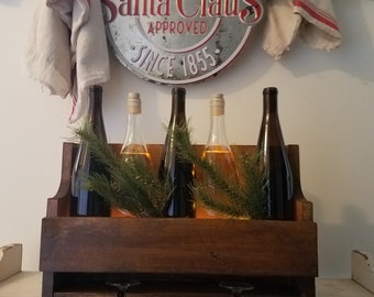 Honey stained wooden wine holder