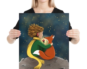 Print - Little Prince with hearing Aid - Fox and Rose