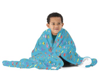 Throw Blanket - Hearing Differences Pattern - Blue