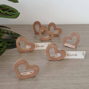 Decorazioni pendenti a forma di cuore in legno naturale coppia -  Italia