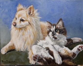 custom pet portrait 13.78 in x 10.63 in