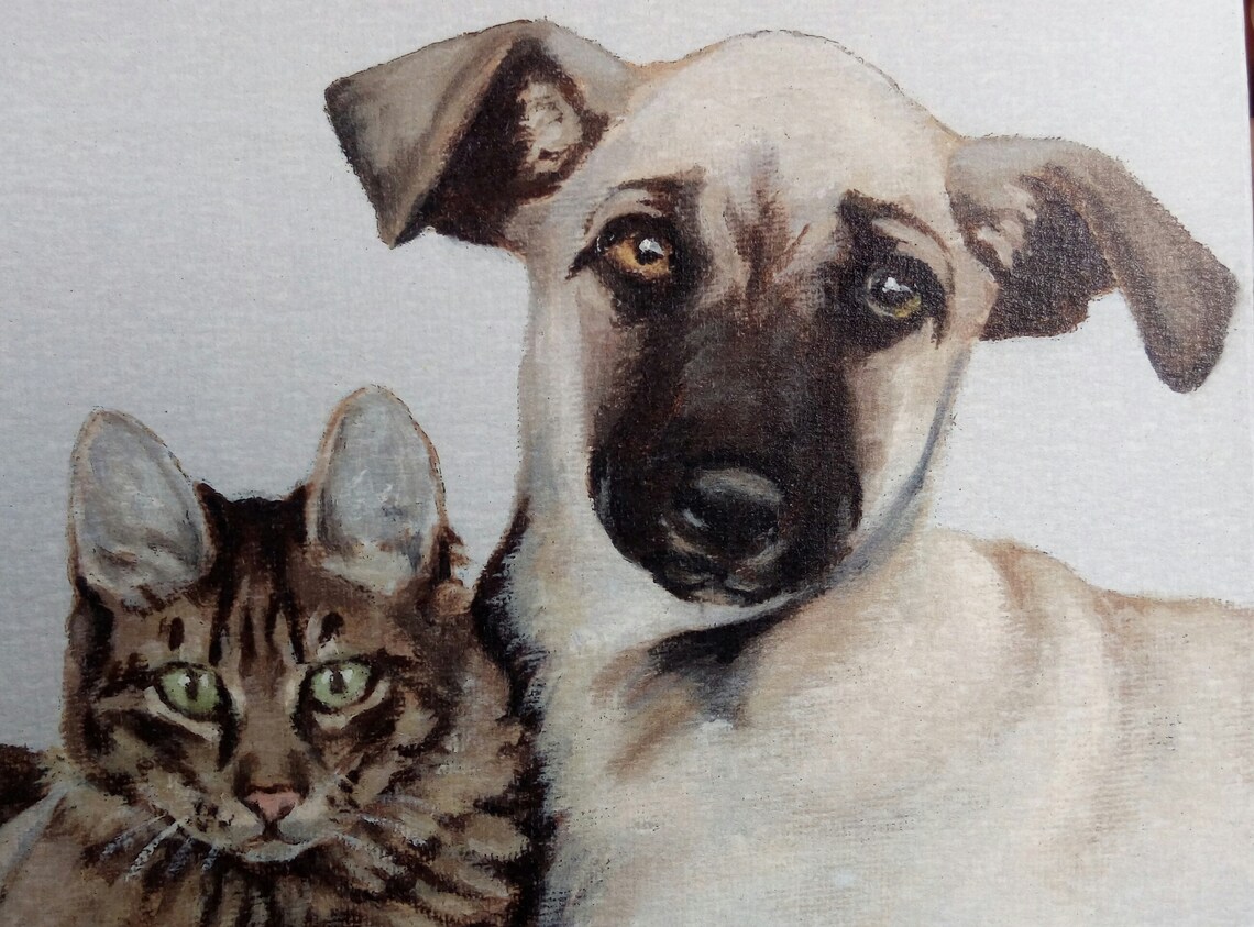 Animals printsdog and cat printdog and cat printpets Etsy