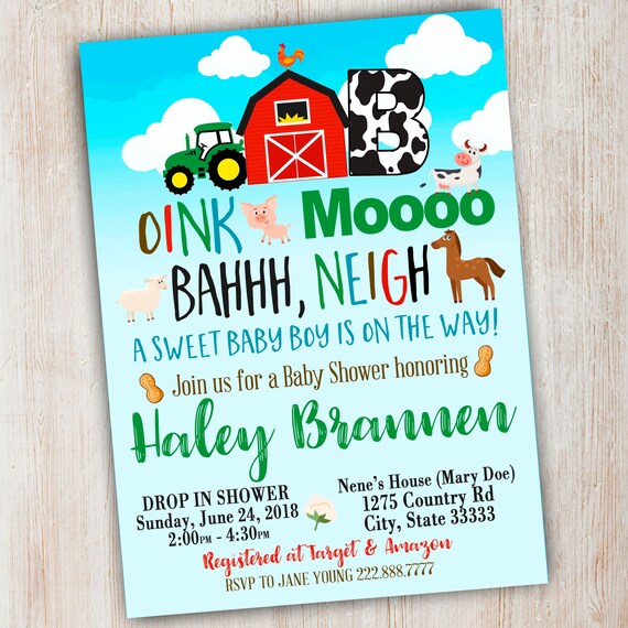 farm baby shower invitation