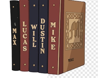 Dungeons & Dragons Books Clipart, Vector Watercolor Art, Upside Down Hawkins Digital PNG, Digital Download