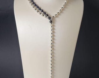 Bridal Necklace - Two-row Pearl Necklace with Pendant - Pearl Drop Necklace - Minimalist Y Necklace - Bridesmaid Gift