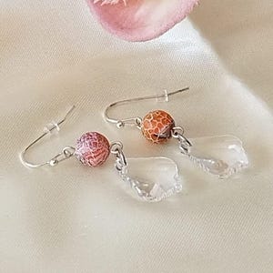 Flower earrings crystal | Gemstone earrings hanging | Earrings hanging pearls | Earrings hanging silver | Agate earrings