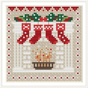 Christmas Decoration Cross stitch pattern, Holiday decor Cross stitch PDF pattern, Little house needlework, Christmas ornament xstitch chart