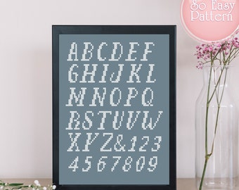 Cross stitch letters pattern, Cross stitch Font, Counted cross stitch, Cross Stitch Alphabet pdf pattern, DIY cross stitch, embroidery hoop