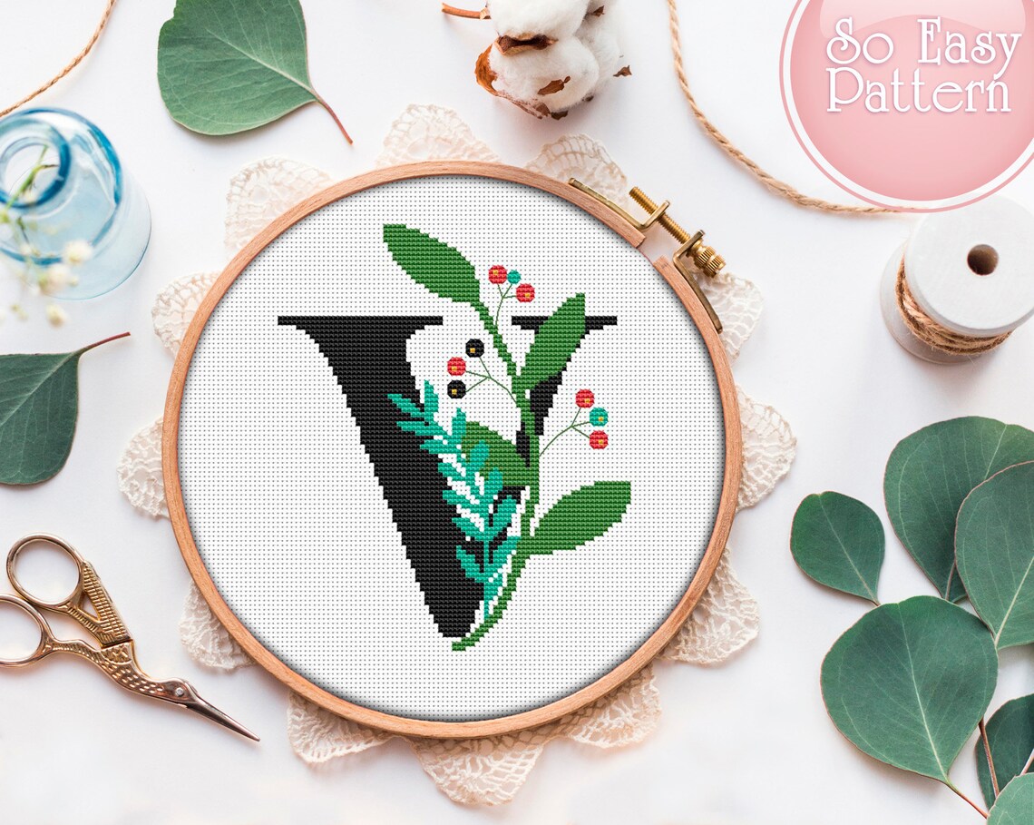 Cross Stitch Letters v Monogram Cross Stitch Etsy
