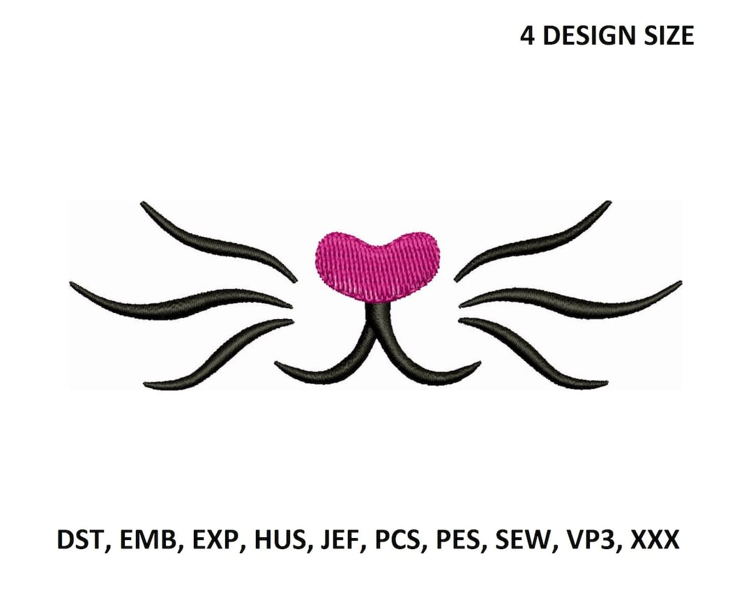 Face Mask Embroidery Design Cat Mustache Embroidery Machine Embroidery