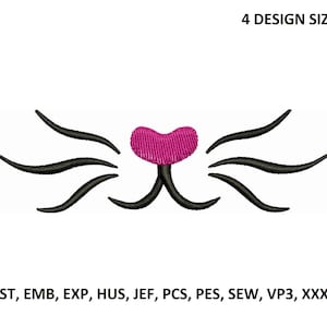 Embroidery Design Cat mustache, Mouth embroidery designs, Machine embroidery design cat face mask, funny cute cat mouth kitten Embroidery