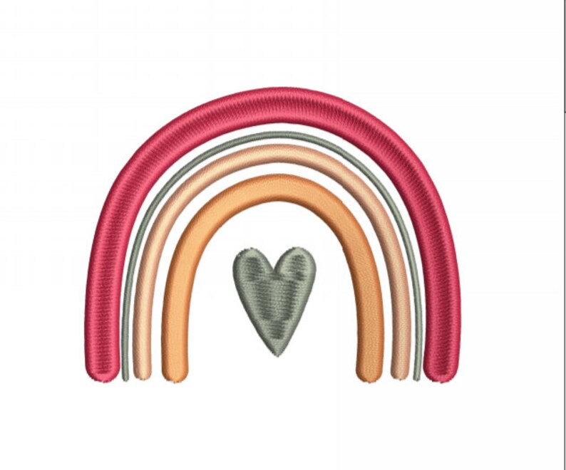 Boho Rainbow Embroidery Design Machine Embroidery Instant Etsy