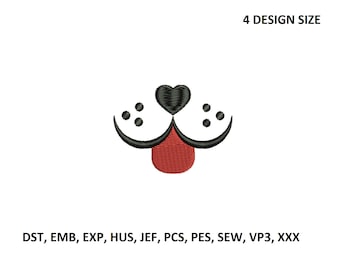 Face Mask Embroidery Design Dog Nose Embroidery Design Machine embroidery design Adult Children Mask funny Cute Mouth Dog Embroidery