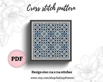Cross Stitch Pattern Sampler, Folk Sampler Modern Cross Stitch Chart, Carpet Embroidery, Pillow, Embroidery Antique