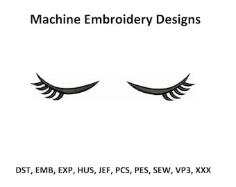 Eyelashes Embroidery Design Eyes with lashes Machine Embroidery Designs Eyelash Embroidery Face Embroidery Design Eyes for dolls Embroidery