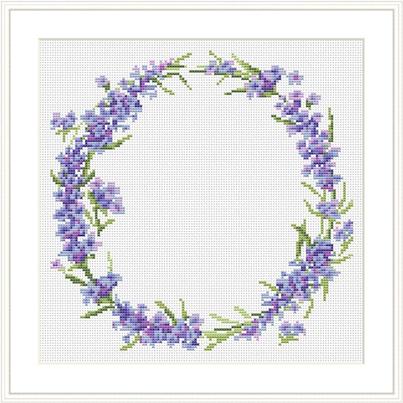 Flowers Cross Stitch Pattern Lavender Floral Nature instant download!