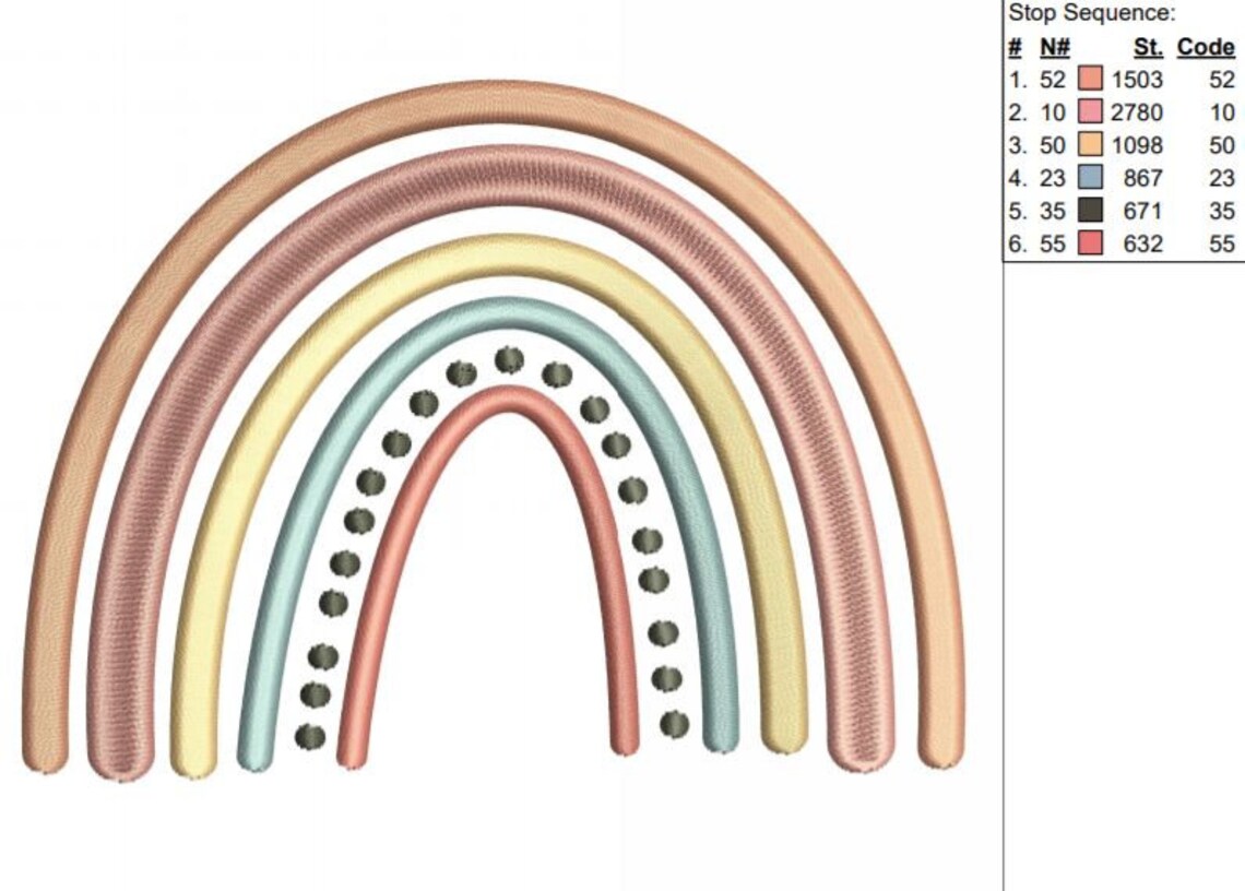 Boho Rainbow Embroidery Design, Machine Embroidery Design Rainbow, Baby ...