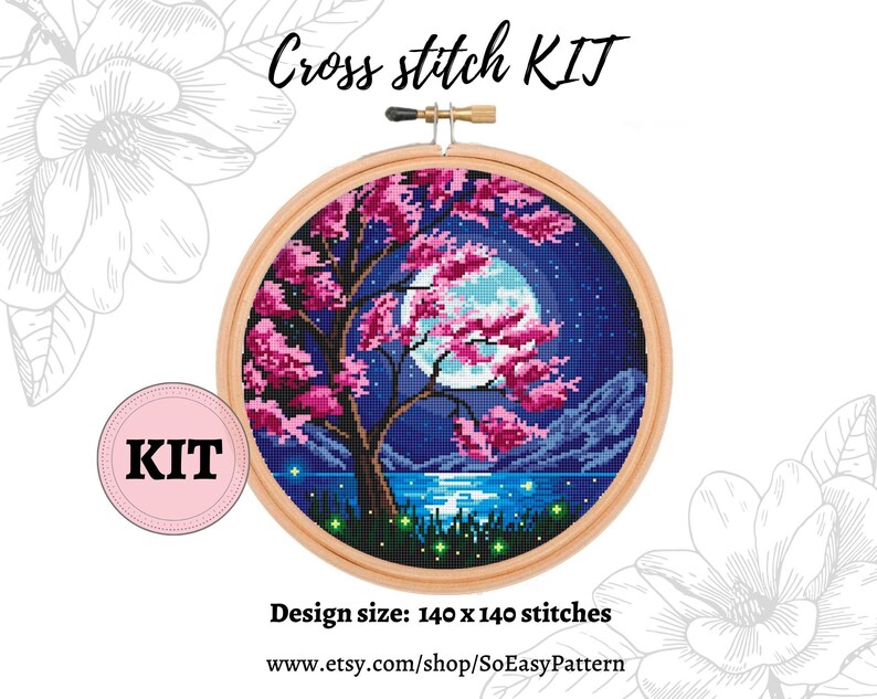 Cross Stitch Kit Landscape Modern Cross Stitch Kit Nature Etsy