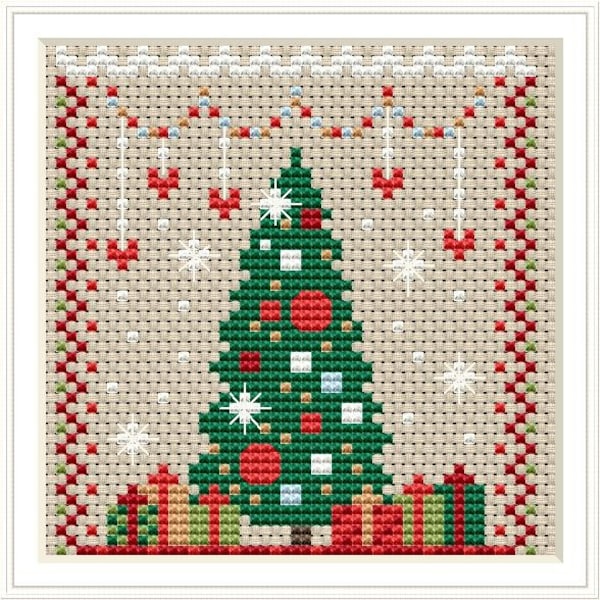 Christmas Decoration Cross stitch pattern, Holiday decor Cross stitch PDF pattern, Little house needlework, Christmas ornament xstitch chart