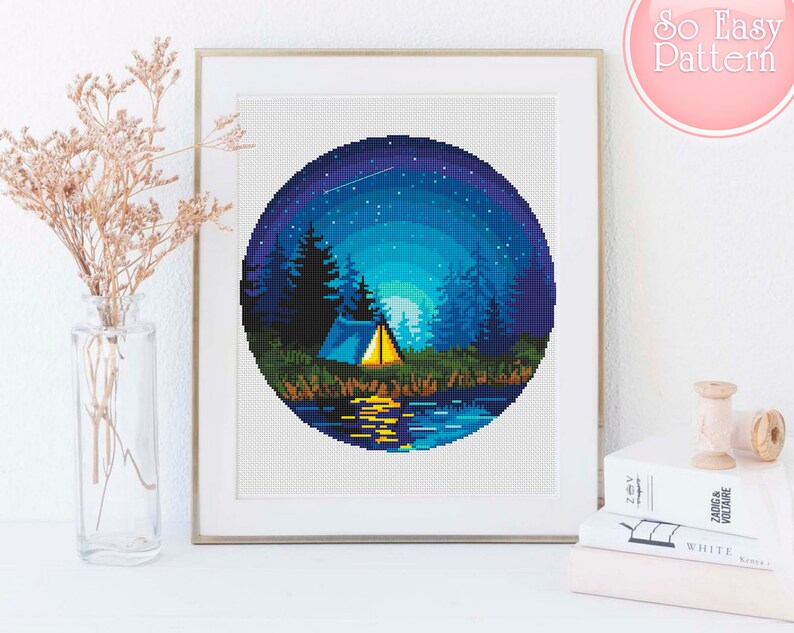 Cross Stitch Kit Camping Nature Cross Stitch Kits Adventure Etsy