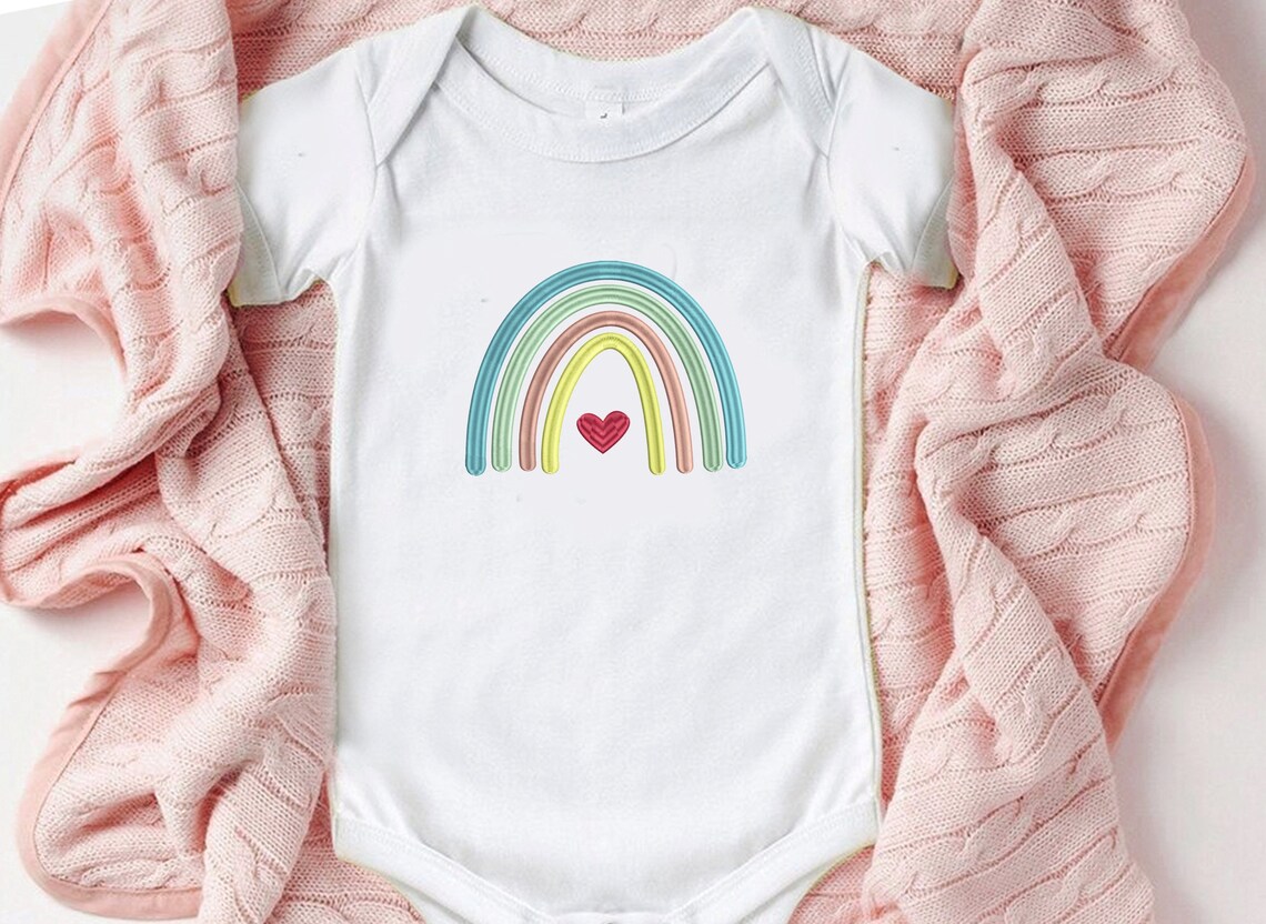 Rainbow Embroidery Design Machine Embroidery Boho Rainbow Etsy