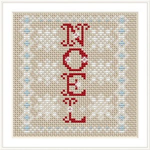 Christmas cross stitch pattern, Noel Cross stitch, Embroidery pattern, PDF cross stitch, Christmas xstitch chart, Holiday sampler,