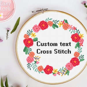 Custom cross stitch pattern text, Your words here cross stitch chart, Customizable counted cross stitch PDf, Gift idea for embroidery design