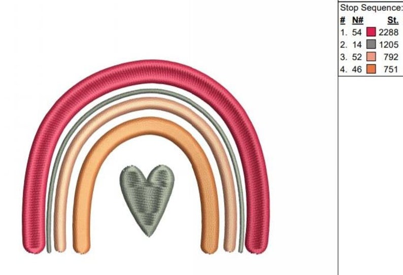 Boho Rainbow Embroidery Design Machine Embroidery Instant Etsy