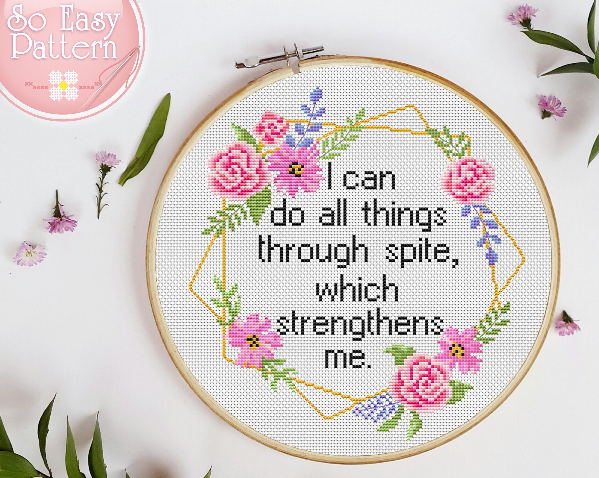 Cross Stitch Pattern I Can Do All Things Through Spite Which Etsy