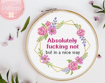 Absolut Scheiß nicht Erwachsenen Kreuzstich Muster Pdf Subversive xstitch chart Rude Sassy Kreuzstich Stickerei Zitat Dekor Geschenk