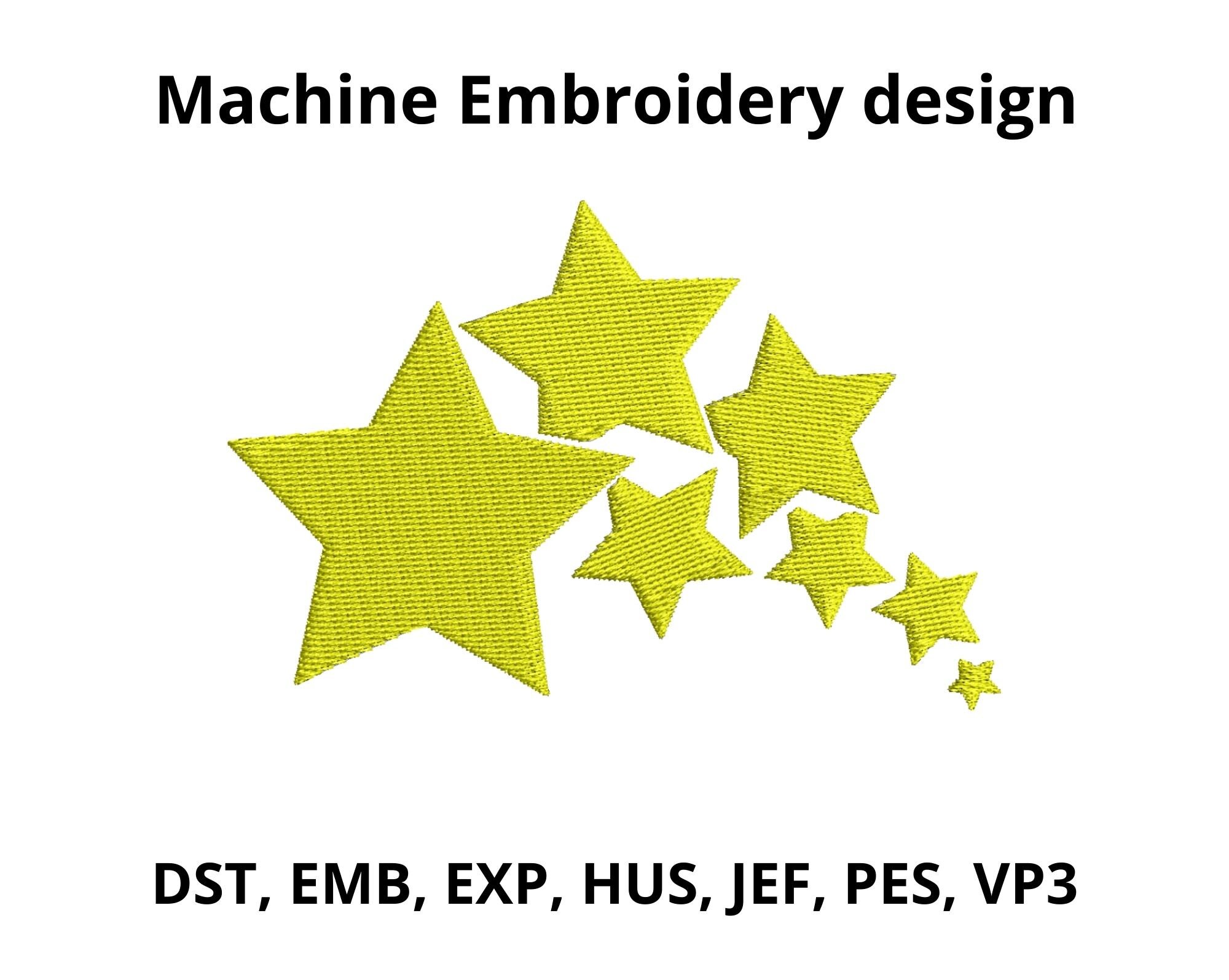A Wave of Stars Embroidery Design Machine Embroidery Stars - Etsy India
