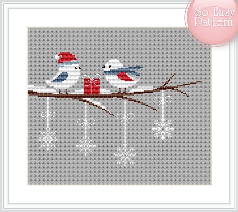 Pdf file hand embroidery Christmas Eve pdf pattern digital download Cross Stitch Pattern Holidays Winter