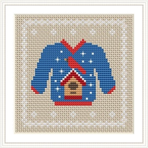 Christmas Decoration Cross stitch pattern, Holiday decor Cross stitch PDF pattern, Little house needlework, Christmas ornament xstitch chart