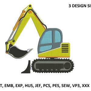 Excavator Construction Machine Embroidery Design Excavator Digger Embroidery Designs Backhoe Embroidery Designs Machine Embroidery Files