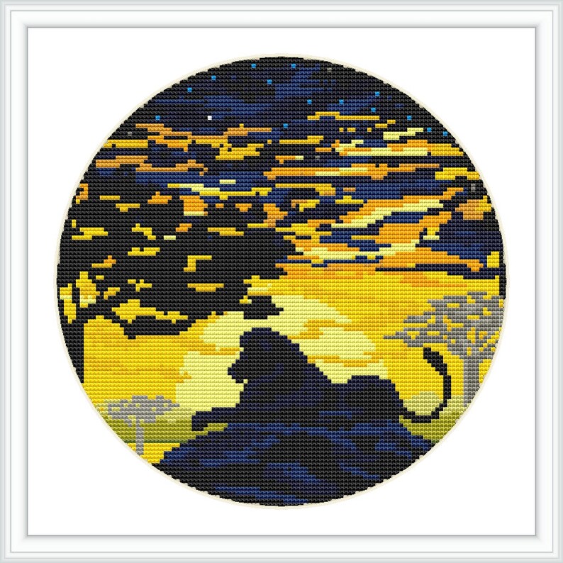 Lion cross stitch pattern Animal nature cross stitch Embroidery cross stitch chart Modern cross stitch pdf Africa cross stitch