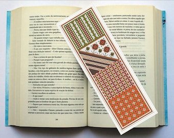 Lesezeichen Kreuzstichmuster, Lesezeichen Kreuzstichmuster, digitales PDF Stickmuster, Lesezeichen, handgemachtes Geschenk für Buchliebhaber
