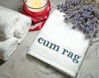 Cum Rag towel, Cum towel, Boyfriend Valentines Day funny gift, Husband gift, gag gifts for men, After sex towel with embroytered,