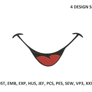 Face Mask Embroidery Design Mouth Embroidery Design Smile Machine embroidery design Adult Children Mask funny Cute Mouth Embroidery